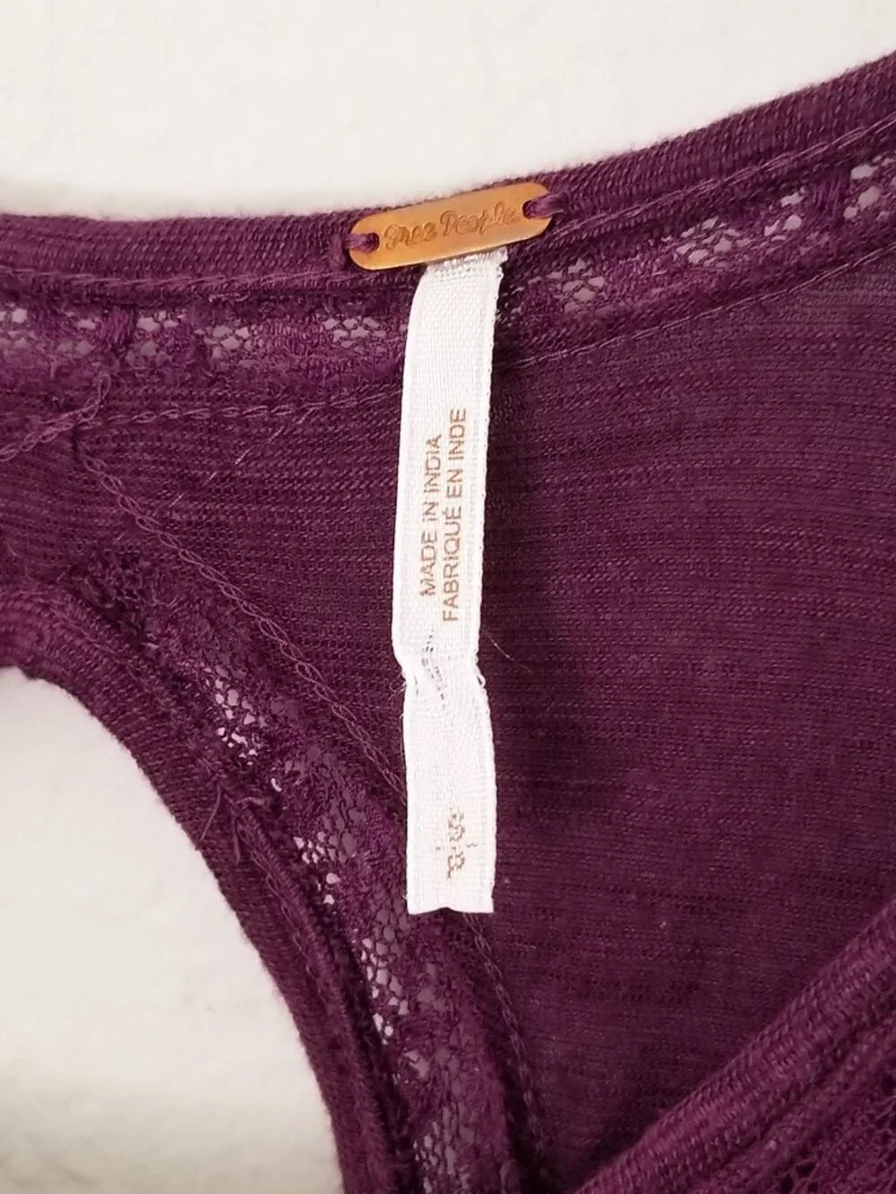 Free People New Hope Babydoll Long Sleeves Top S Eggplant Cutout Peasant Boho